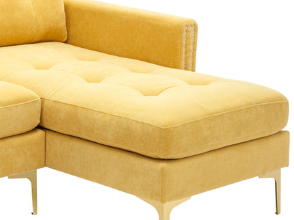 Modern L - Shape Convertible Sectional Sofa With Movable Ottoman