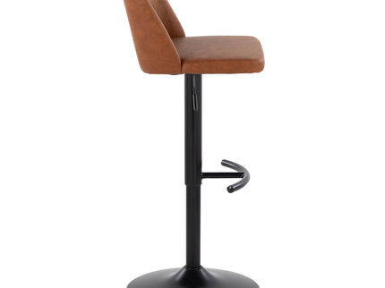Toriano - Contemporary Adjustable Bar Stool With Rounded T Footrest (Set of 2)