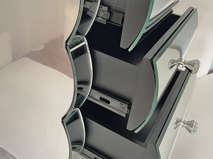Nightstand With 3 Drawers, Bedside Table For Bedroom - Silver