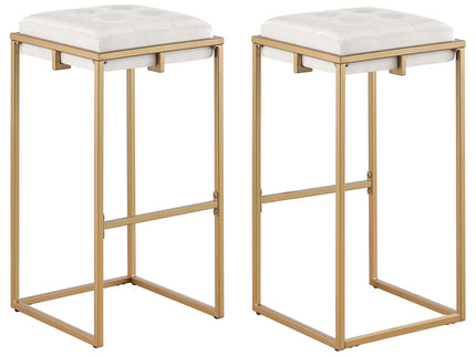 Soccoro - Square Tufted Cushion Stools (Set of 2) - Beige