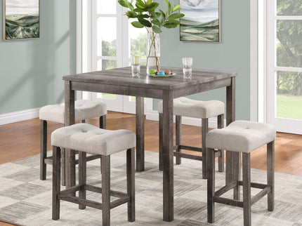 Lucian - Counter Height Pub Table With Tufted Stools