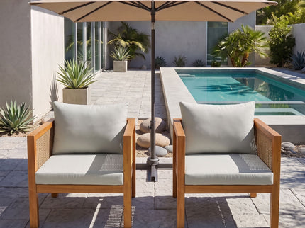2 Piece Outdoor Armchair Set With Cushion