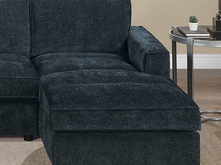 U - Sectional Sofa Upholstered LAF / RAF Chaise With Armless Loveseat And Chairs - Black