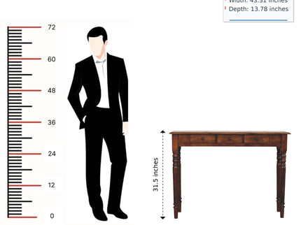 Turned Legs Drawer Console Table