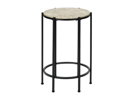 Round Accent Table For Living Room - Black