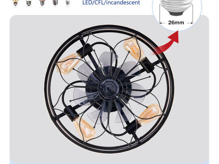 Lotus Bladeless Ceiling Fan With Remote Control For Living Room - Matte Black