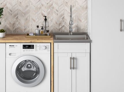 Hennessy - Deluxe Laundry Cabinet With Faucet And Stainless Steel Sink