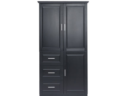 Tall And Wide Storage Cabinet With Doors, 3 Drawers