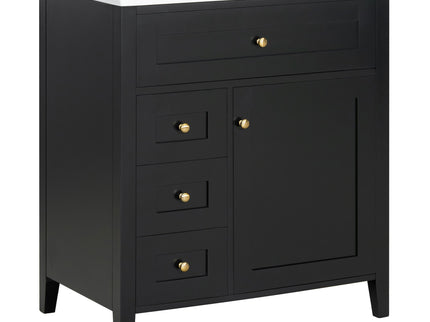 Modern Bathroom Vanity With Sink, 3 Drawers And Adjustable Shelf