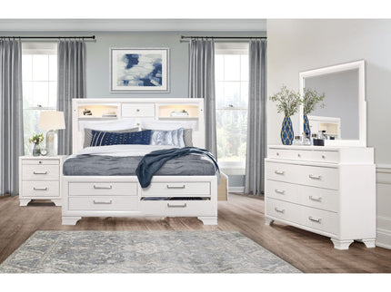 Civic - 5 Piece Storage Bedroom Set With Bookcase Headboard
