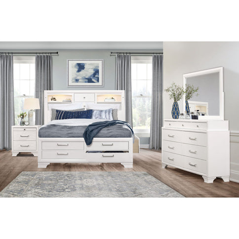 Civic - 5 Piece Storage Bedroom Set With Bookcase Headboard
