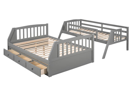 Bunk Bed With Drawers, Ladder And Storage Staircase