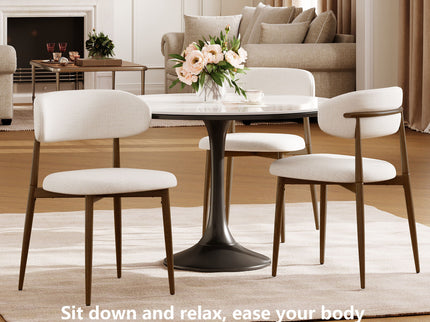 Upholstered Dining Chairs For Dining Room (Set of 2) - Beige