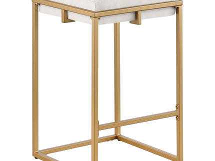Square Counter Height Stools (Set of 2) - Beige / Gold