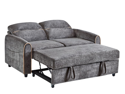 Pull Out Sofa Bed With Adjustable 3 Position Backrest, USB Charging Ports, Side Pockets