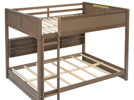Bunk Bed With Storage Cabinets And USB Ports