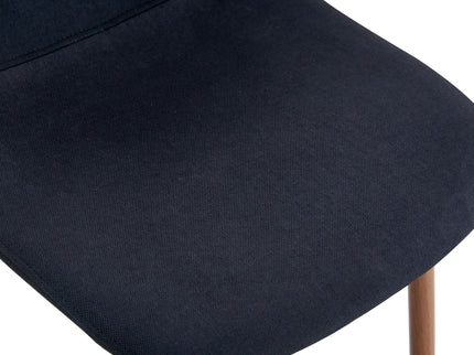 Luxury Simple Chair (Set of 4) Linen Cotton High Resilience Dining Chair With Metal Color Leg - Black / Walnut
