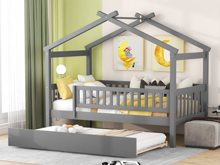 Creativity House Bed With Twin Size Trundle