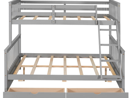 Bunk Bed With Ladders And 2 Storage Drawers