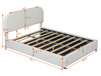 Upholstered Platform Bed With Hydraulic Storage System