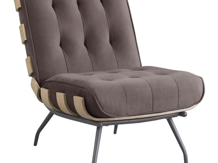 Staten - Upholstered Armless Accent Chair - Dark Brown