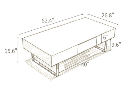 Rectangular Coffee Table With Hidden Storage