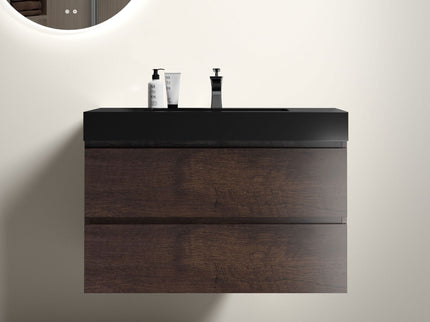 Alice - Bathroom Vanity Wall Mounted With Sink, Large Storage Floating Bathroom Vanity For Modern Bathroom, One-Piece Sink Basin Without Drain And Faucet