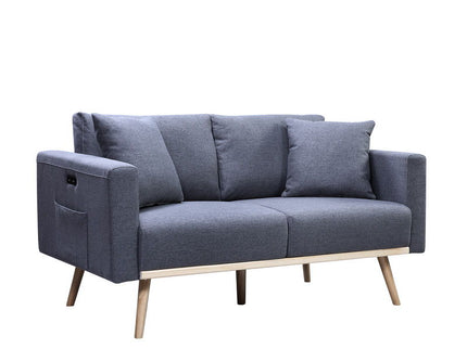 Easton - Fabric Loveseat With USB Charging Ports Pockets And Pillows