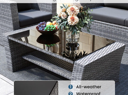 Modern Patio Set With Table And Cushions