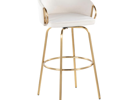 Claire - Contemporary / Glam Fixed Height Bar Stool (Set of 2) Round Footrest (Set of 2)