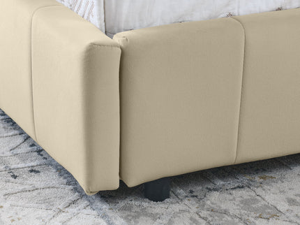 Upholstered Storage Tufted Bed Frame With Backrest And Armrests