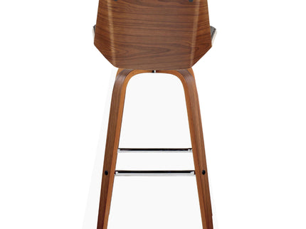 Corazza - Mid Century Modern Fixed Height Barstool With Swivel With Square Footrest (Set of 2)