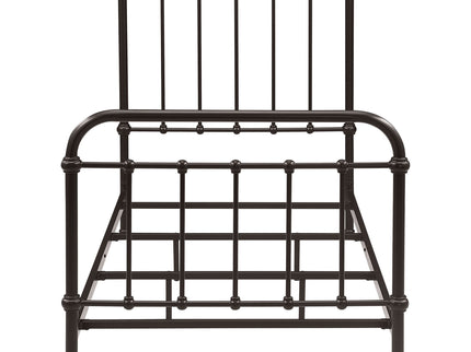 Twin Panel Bed With Ornate Design - Bronze