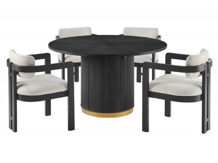 Upholstered Dining Armchair - Black