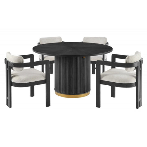 Upholstered Dining Armchair - Black