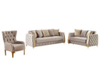 Light Brown / 3 Pc. Sofa, Loveseat, Chair