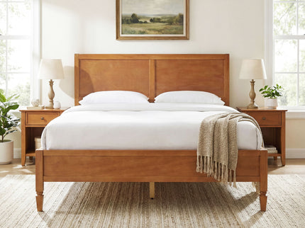 Classic Platform Bed Frame With Panel Headboard