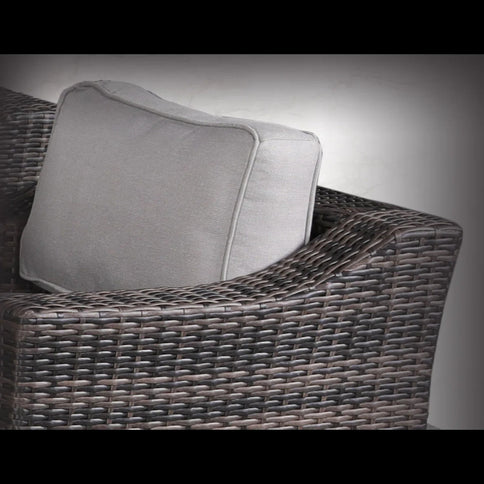 Outdoor Swivel Patio Chair With Cushions (Set of 2) - Brown