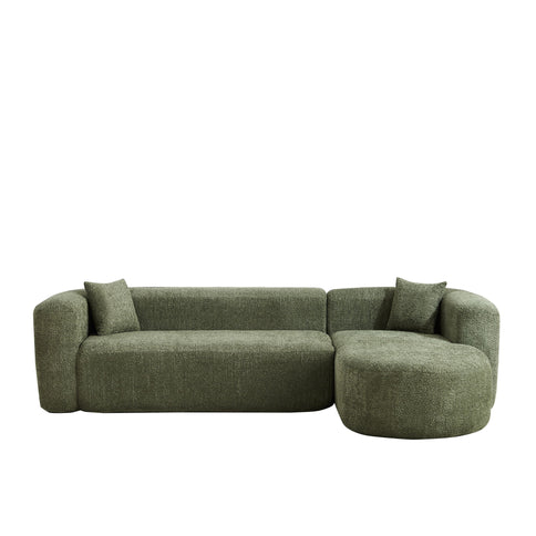 L - Shape Boneless Cloud Couch With 2 Throw Pillows For Living Room