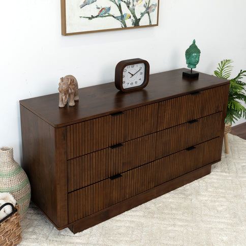 Lola - Dresser With 6 Drawers - Dark Brown