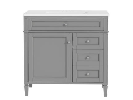 Bathroom Vanity With Top Sink, 2 Drawers, Tip Out Drawer