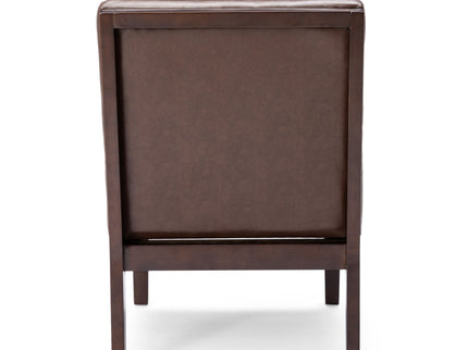 Contemporary Accent Chair With Tufted Waffle Stitch - Dark Brown