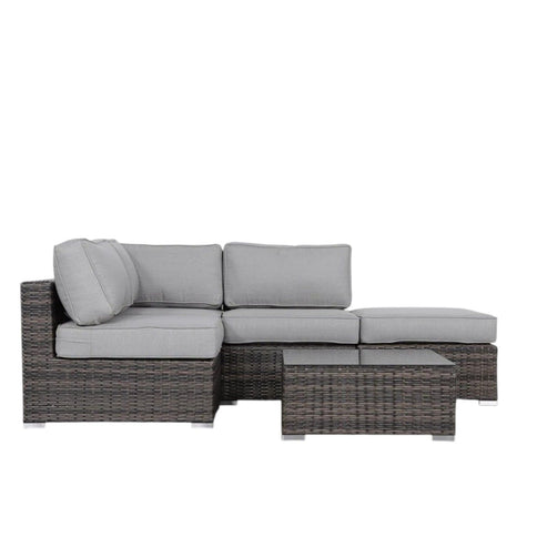 Seating Set With Cushions Handcrafted Wicker Design