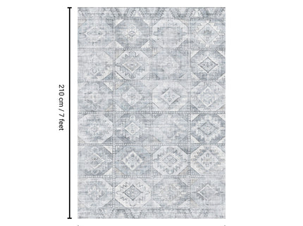 Toucan - 5' X 7' Washable Non - Slip Area Rug - Silver