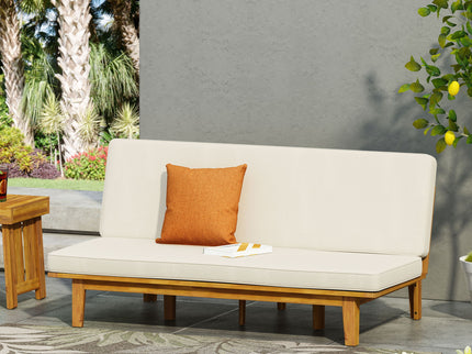 Outdoor Elegance Daybed With Convertible Design Cushion Frame - Beige