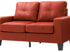 Red / Faux Leather