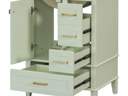 Bathroom Vanity, Modern Bathroom Cabinet With Sink Combo Set, Bathroom Storage Cabinet With A Soft Closing Door And 3 Drawers, Solid Wood Frame