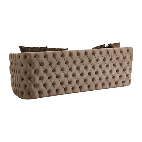 Naomi - Button Tufted Sofa - Taupe