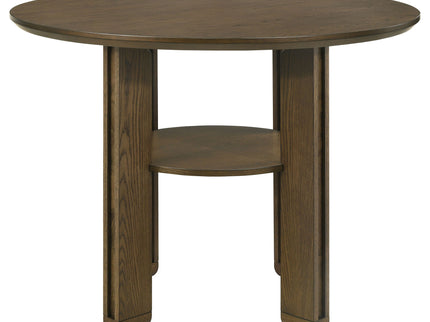 Crispin - 5 Piece Counter Height Dining Set With Upholstered Chairs - Brown