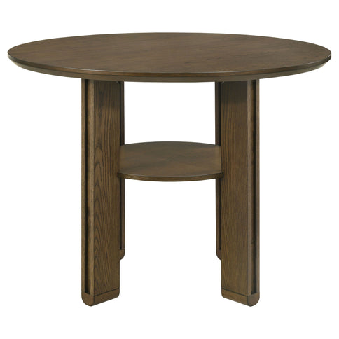 Crispin - 5 Piece Counter Height Dining Set With Upholstered Chairs - Brown
